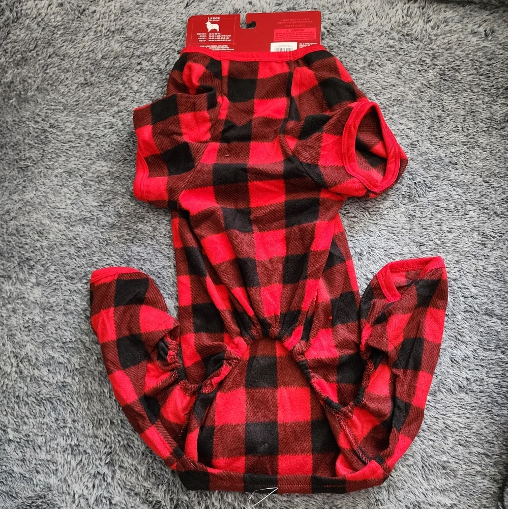 3 pet pajamas M L XL Target Wondershop red & black plaid